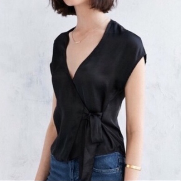 Express Tops - EXPRESS BLACK SILK SHIRT